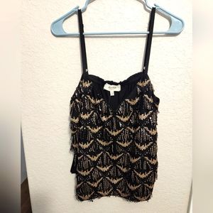 Anthropologie fringe sequin cami